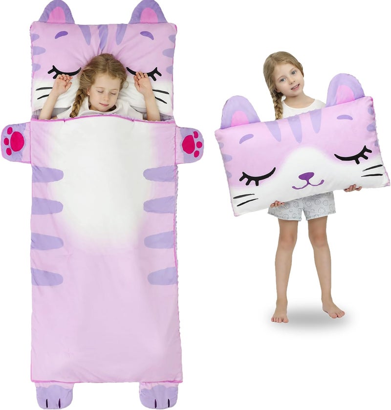 Wizland Sleeping Bag for Kid-Thick Cut Flannel School Mat for Boys and Girls Kindergarten Portable Nap Mats Super Soft, Warm, Cozy, 5.5 Pounds Thickened, 61.8"×28.3" Kid Gift for 3 4 5 6 7 8 9 - Image 1